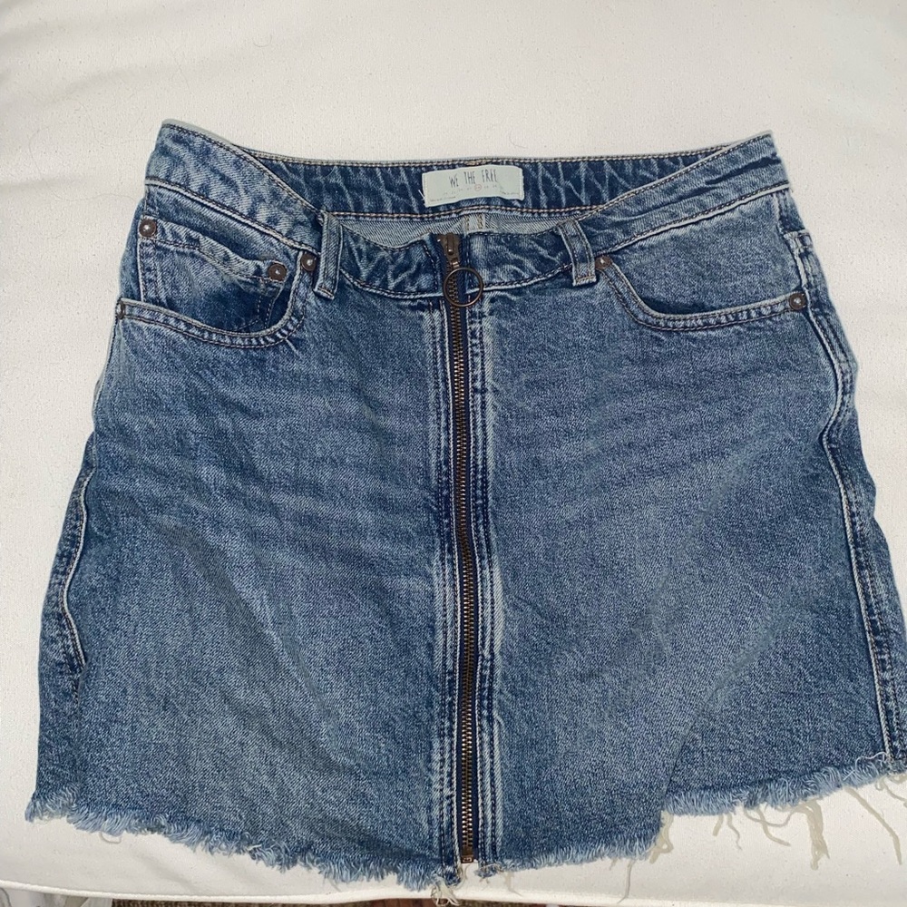 Free People Denim zip up skirt